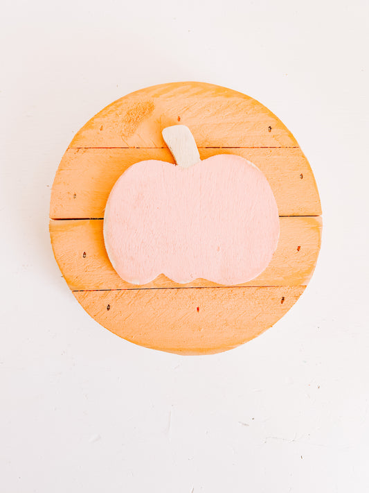 Wood Slat Circle + Pumpkin • Ready to ship!